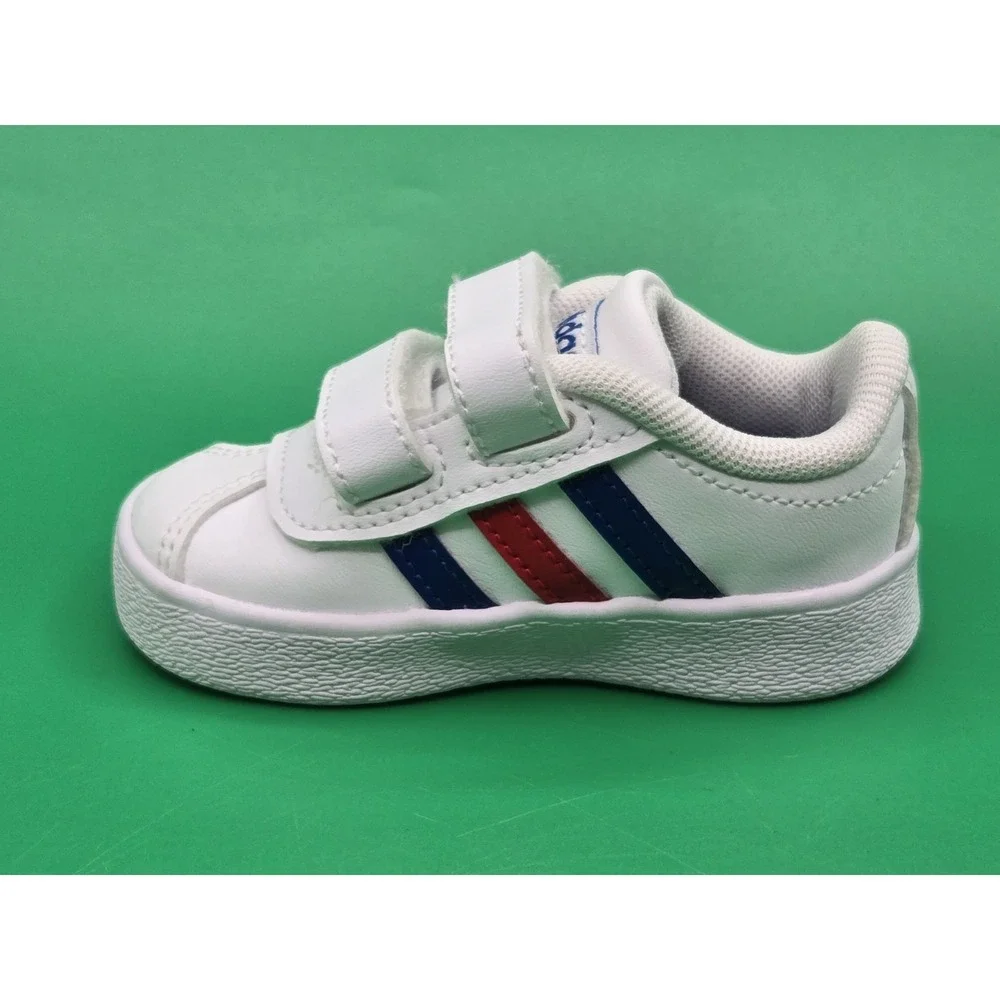 Adidas VL Court 2.0 CMF Baby Infant Shoes Size 3K Red White Blue‎